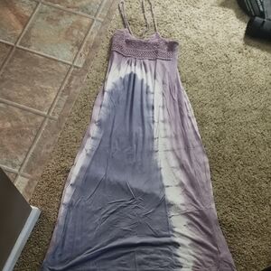 Anama Lavender Crochet-Trim Maxi Dress